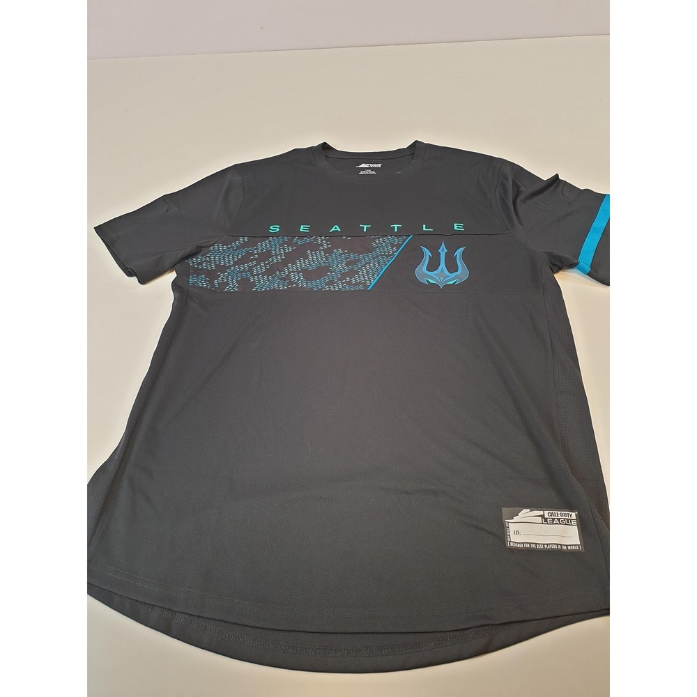 Seattle Surge Shirt Mens Large Black Blue CDL Esports Call of Duty Team Tee